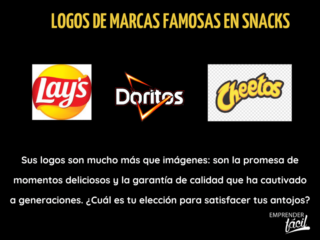 Logos de marcas en bebidas y snacks